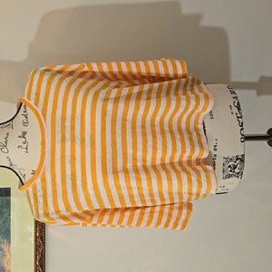 Frame, linen striped crop top